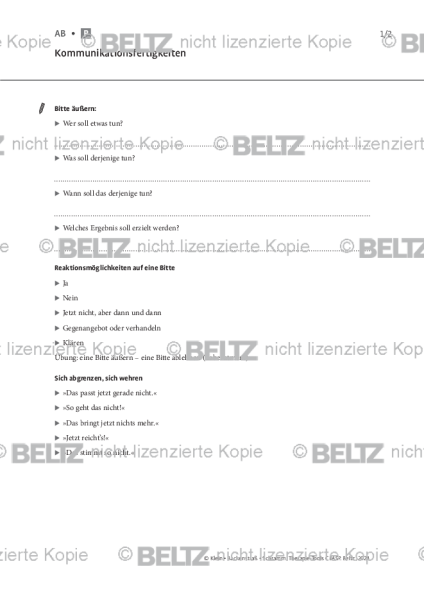 CBASP: Kommunikationsfertigkeiten