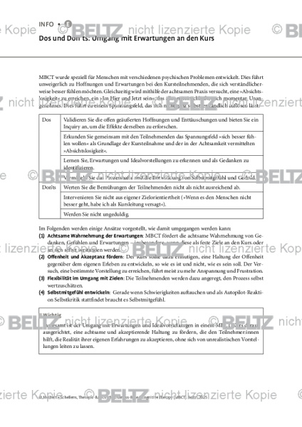 MBCT: Dos und Don’ts: Umgang mit Erwartungen an den Kurs