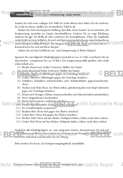 Generalisierte Angststörung: Anleitung zur Entspannung – Lange Version
