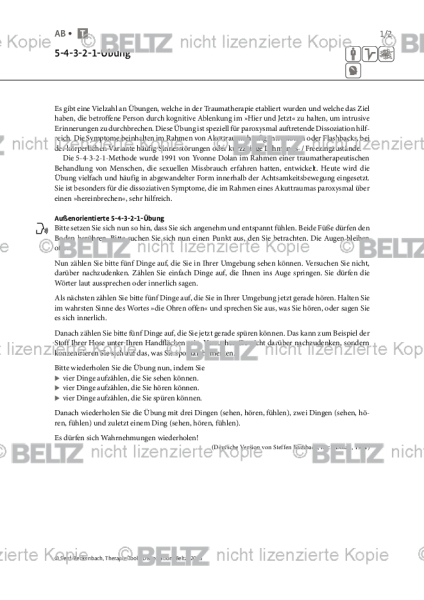 Dissoziation: 5-4-3-2-1-Übung