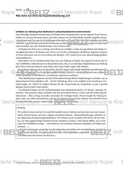 MBCT: Wie leite ich eine Achtsamkeitsübung an?