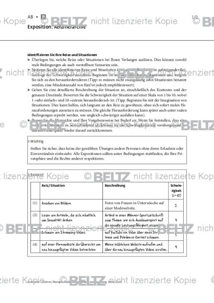 Pornografienutzungsstörung: Exposition: Reizhierarchie