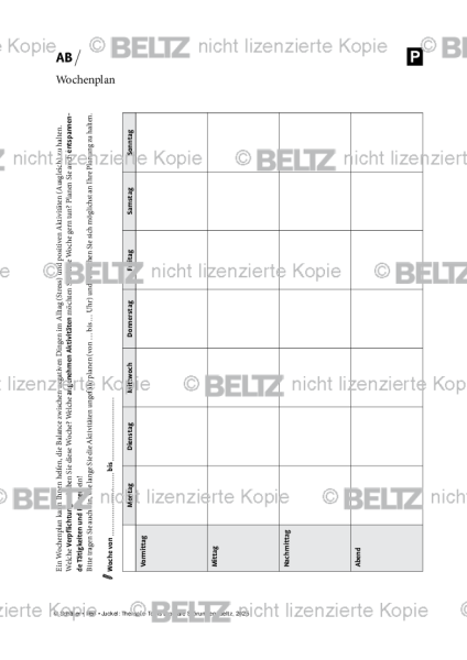 Bipolare Störungen: Wochenplan