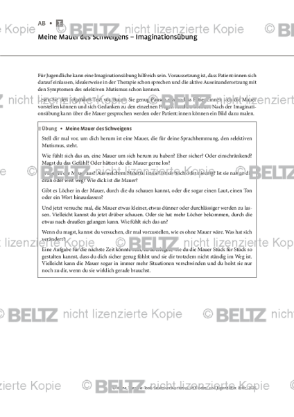 Selektiver Mutismus: Meine Mauer des Schweigens – Imaginationsübung