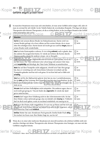 Emotionsregulation (K/J): Gefühle zeigen, ja oder nein? (Kinder)