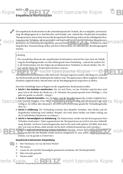Schematherapie: Empathische Konfrontation