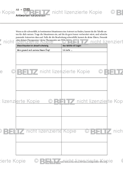 Selektiver Mutismus: Antworten vorbereiten