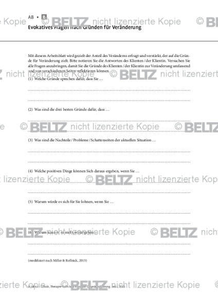Motivierende Gesprächsführung: Evokatives Fragen nach Gründen für Veränderung