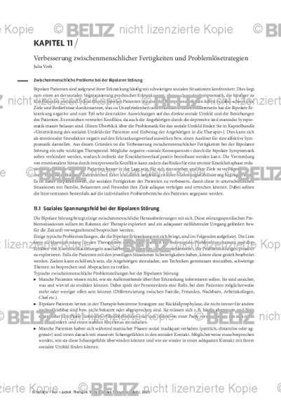 Bipolare Störungen: Einleitung Verbesserung zwischenmenschlicher Fertigkeiten und Problemlösestrateg