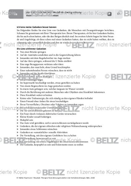Störungsmodelle: Das kognitiv-behaviorale Modell der Zwangsstörung: meine »schlimmen« Gedanken
