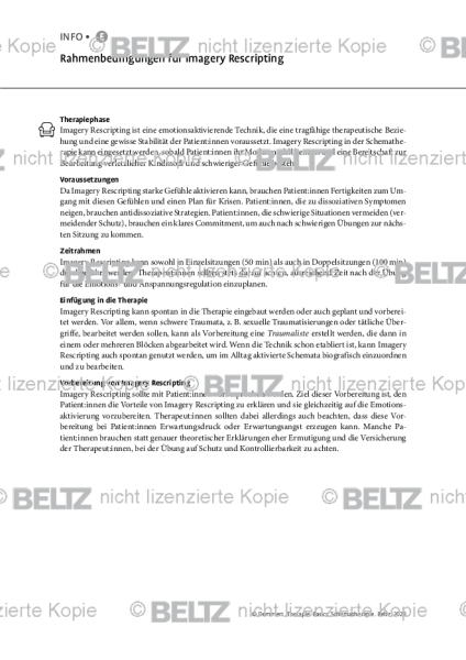 Schematherapie: Rahmenbedingungen für Imagery Rescripting