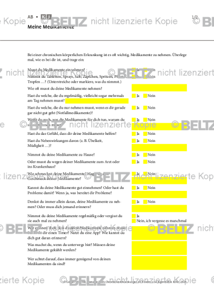 Chronische Erkrankungen: Meine Medikamente