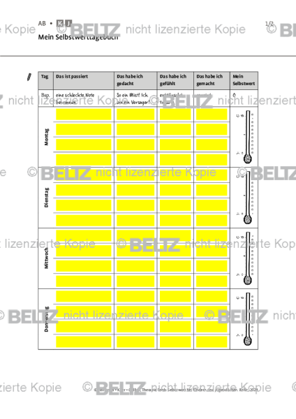 Selbstwert: Mein Selbstwerttagebuch