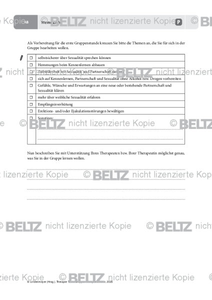 Gruppentherapie: Meine Ziele