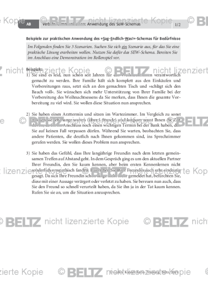 Kiesler-Kreis-Training: Verbale Kommunikation: Anwendung des SEW-Schemas