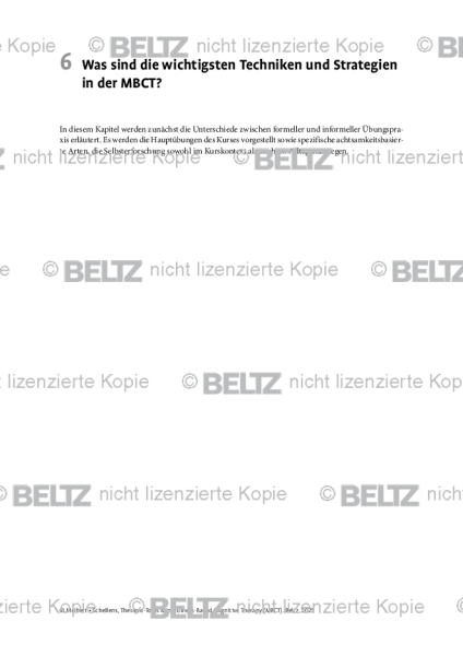 MBCT: Einleitung: Was sind die wichtigsten Techniken und Strategien in der MBCT?