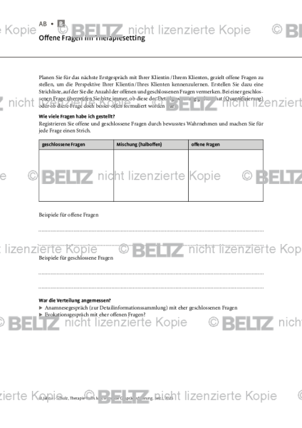 Motivierende Gesprächsführung: Offene Fragen im Therapiesetting