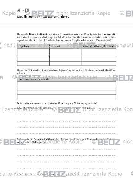 Motivierende Gesprächsführung: Mobilisierende Anteil des Veränderns