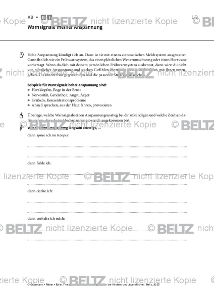 Emotionsregulation (K/J): Warnsignale meiner Anspannung