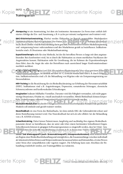 Biofeedback: Trainingsarten