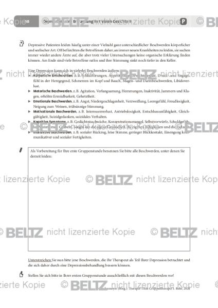 Gruppentherapie: Depression – eine Erkrankung mit vielen Gesichtern