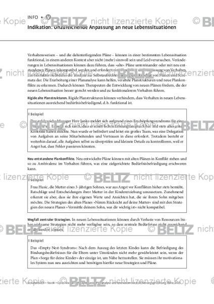 Plananalyse: Indikation: Unzureichende Anpassung an neue Lebenssituationen