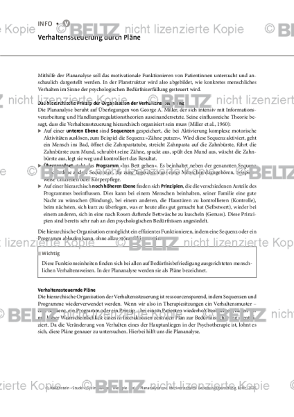 Plananalyse: Verhaltenssteuerung durch Pläne