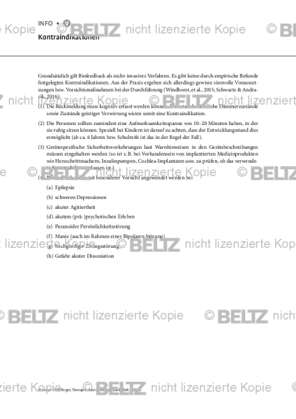 Biofeedback: Kontraindikationen