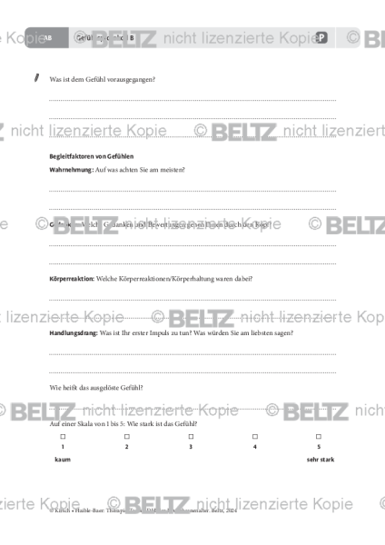 Gefühlsprotokoll B für Erwachsene mit ADHS