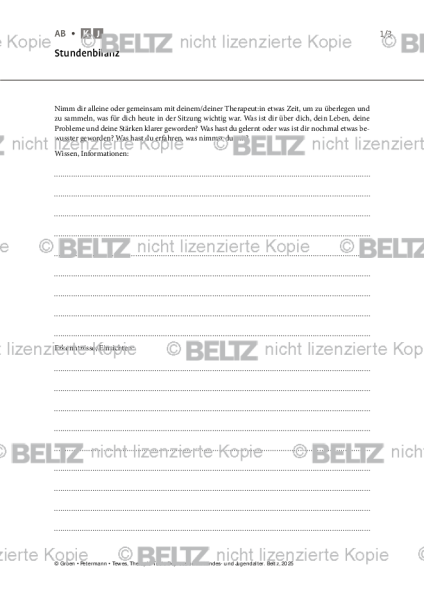 Depression: Stundenbilanz