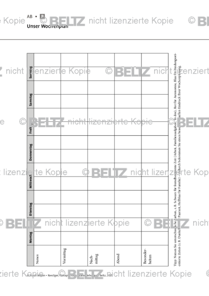 Paarbeziehungen: Unser Wochenplan