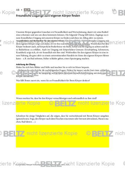 Körperorientierte Interventionen: Freundliche Zugänge zum eigenen Körper finden