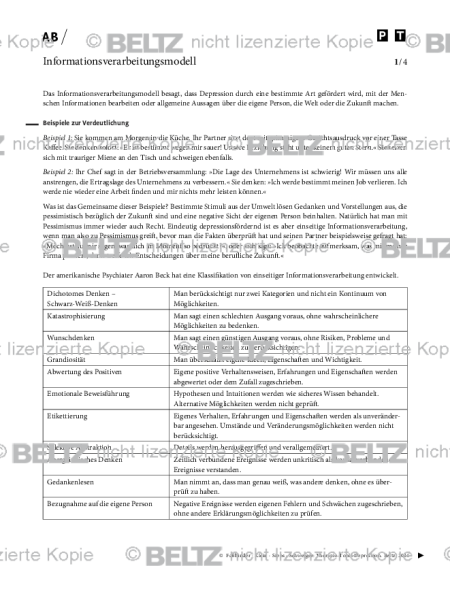 Depression: Informationsverarbeitungsmodell