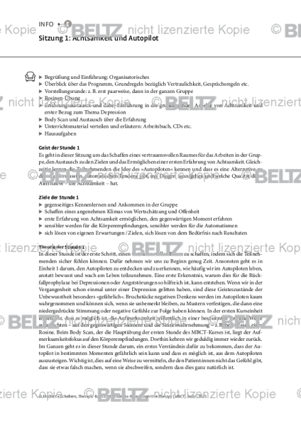 MBCT: Sitzung 1: Achtsamkeit und Autopilot