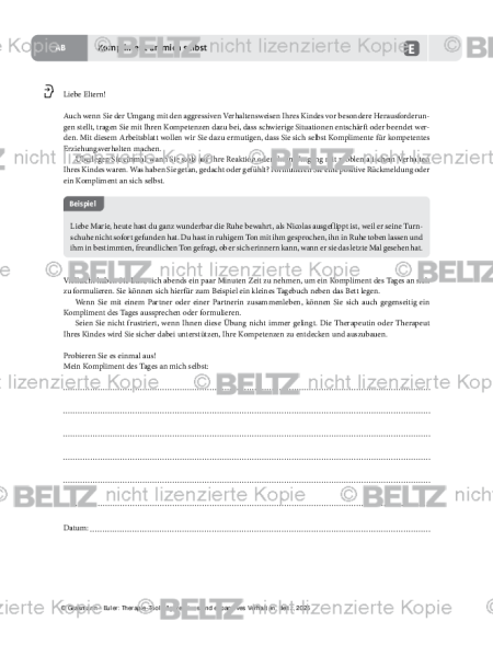 Aggression: Kompliment an mich selbst