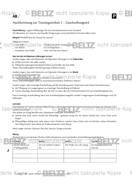 MKT-Bipolar: Nachbereitung zur Einheit 2 – Zuschreibungsstil