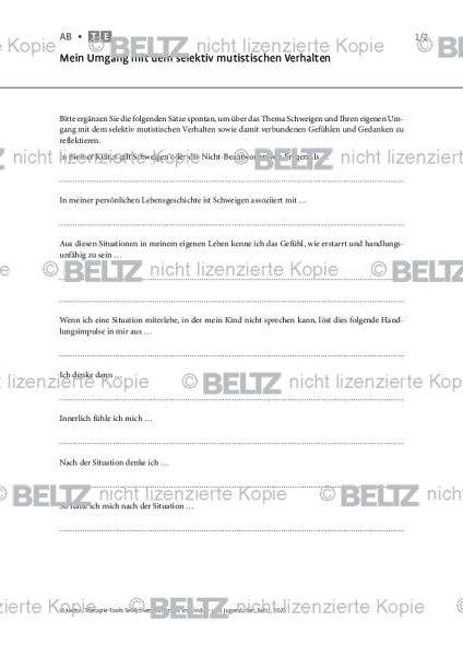 Selektiver Mutismus: Mein Umgang mit dem selektiv mutistischen Verhalten