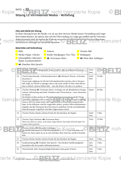 Schematherapie in Gruppe: Sitzung 12: Vermeidender Modus – Vertiefung