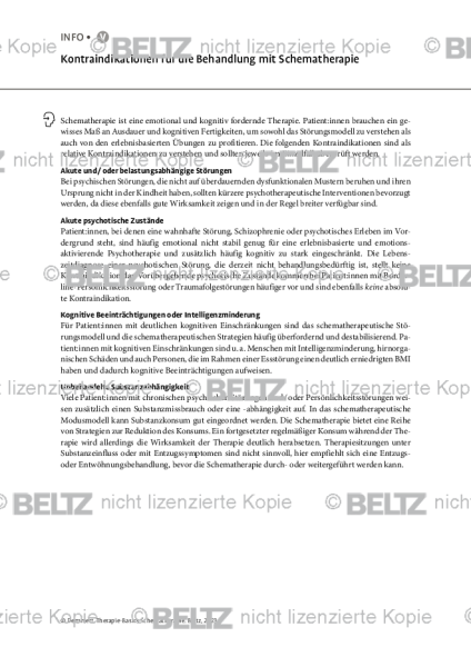 Schematherapie: Kontraindikationen für die Behandlung mit Schematherapie