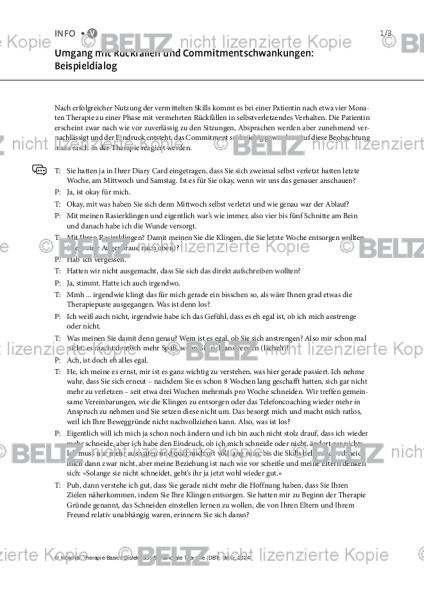 DBT: Umgang mit Rückfällen und Commitmentschwankungen – Beispieldialog