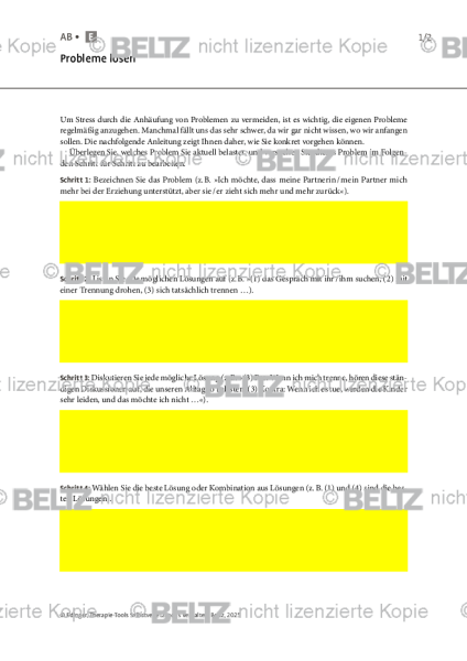 Selbstverletzendes Verhalten: Probleme lösen