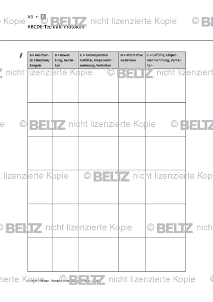 Psychosen: ABCDE-Technik: Protokoll