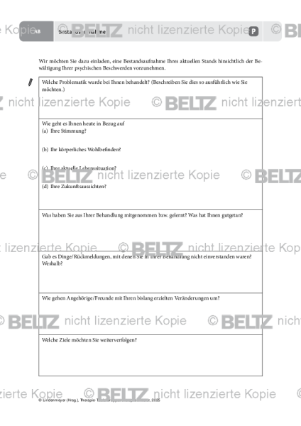 Gruppentherapie: Bestandsaufnahme