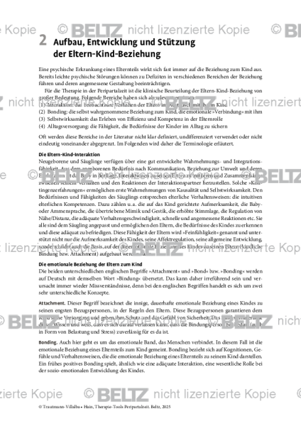 Peripartalzeit: Einleitung Aufbau, Entwicklung und Stützung der Eltern‑Kind‑Beziehung