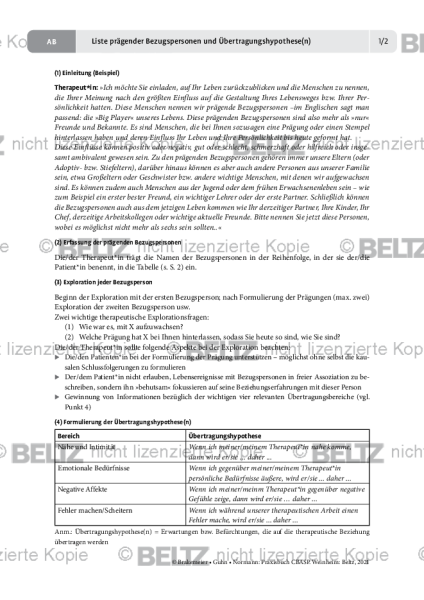 CBASP: Liste Prägender Bezugspersonen Und Übertragungshypothese/n ...