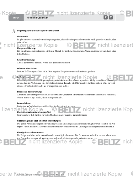 Ressourcenaktivierung: Hilfreiche Gedanken