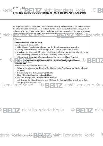 Motivierende Gesprächsführung: Erweitere Prinzipien in der Beratung (nach Beauchamp & Childress)