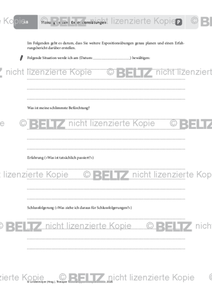 Gruppentherapie: Planung weiterer Expositionsübungen