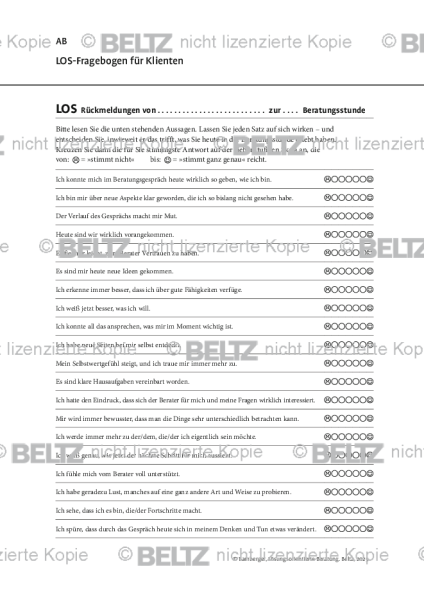 Beratung: LOS-Fragebogen für Klienten