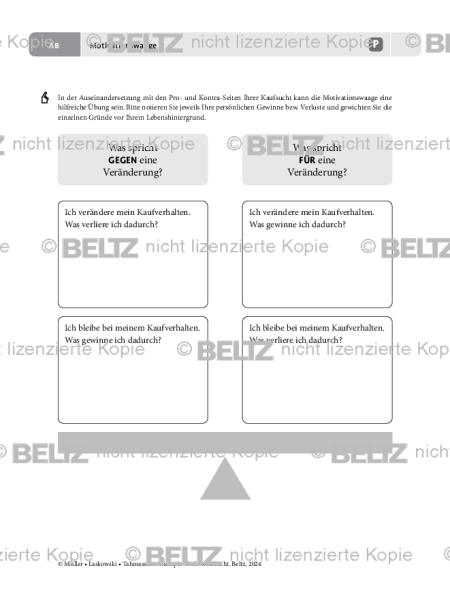 Kaufsucht: Motivationswaage